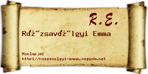 Rózsavölgyi Emma névjegykártya