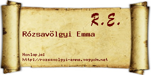 Rózsavölgyi Emma névjegykártya